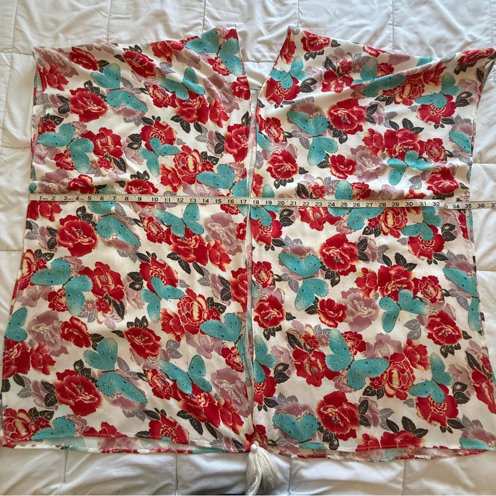 L.I.F.E. Love Is For Eternity Floral Kimono Duster Oversized L - Picture 6 of 9